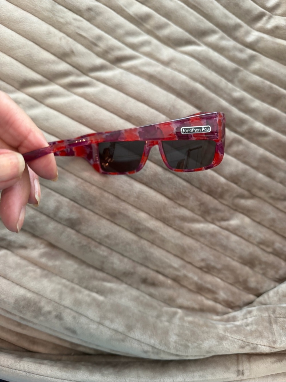 Women or Mens Red & Purple Patterned Sunglasses by Jonathan Paul fitovers - Picture 3 of 6